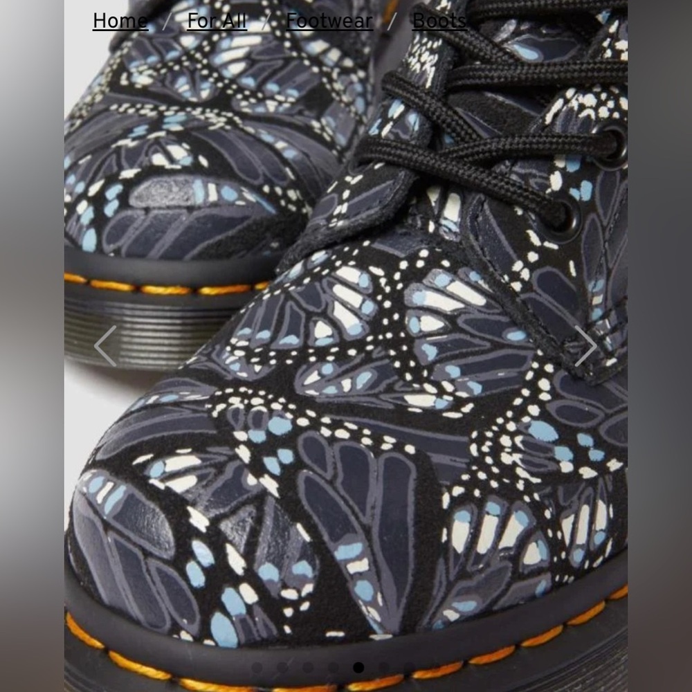 Dr. Martens Women’s 1460 8 Eye Lace Up Butterfly Grey E. H. Suede Boots Sz 6 New - Picture 6 of 15